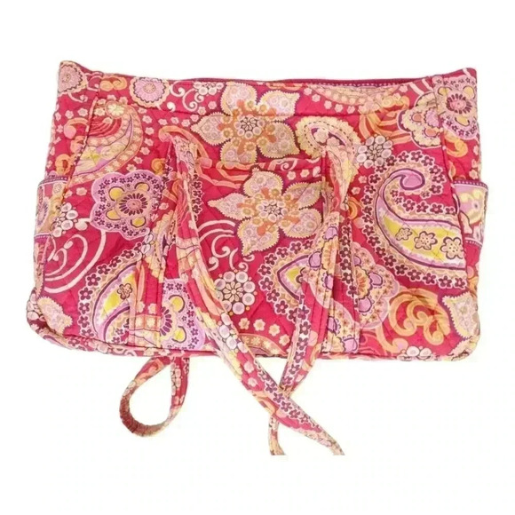 Vera Bradley Raspberry Fizz Paisley Diaper Bag Shoulder Bag RETIRED Pattern - Picture 9 of 11